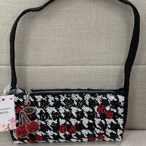 TJ Maxx Houndstooth & Cherry Purse